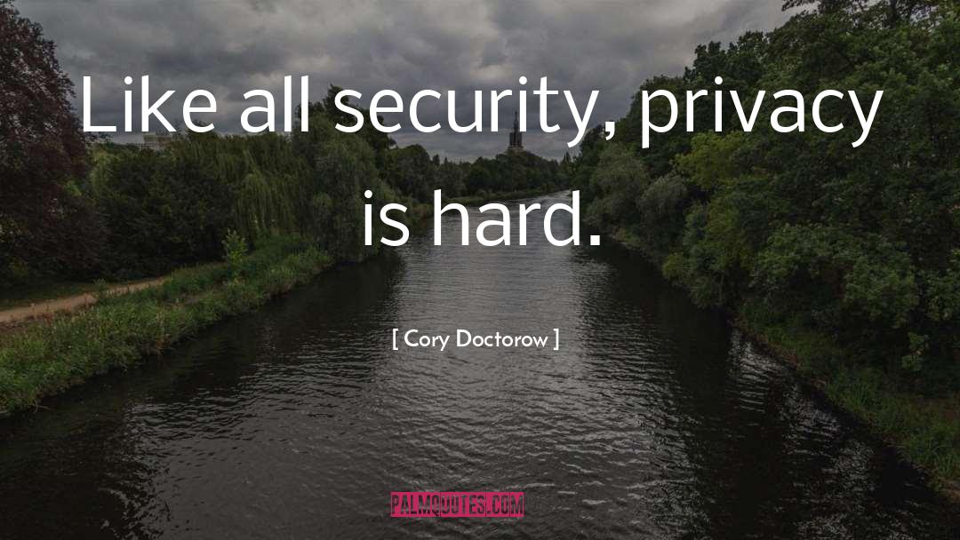 Cory Doctorow Quotes: Like all security, privacy is