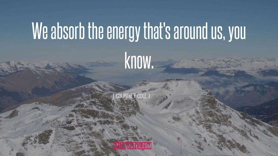 Courtney Cole Quotes: We absorb the energy that's