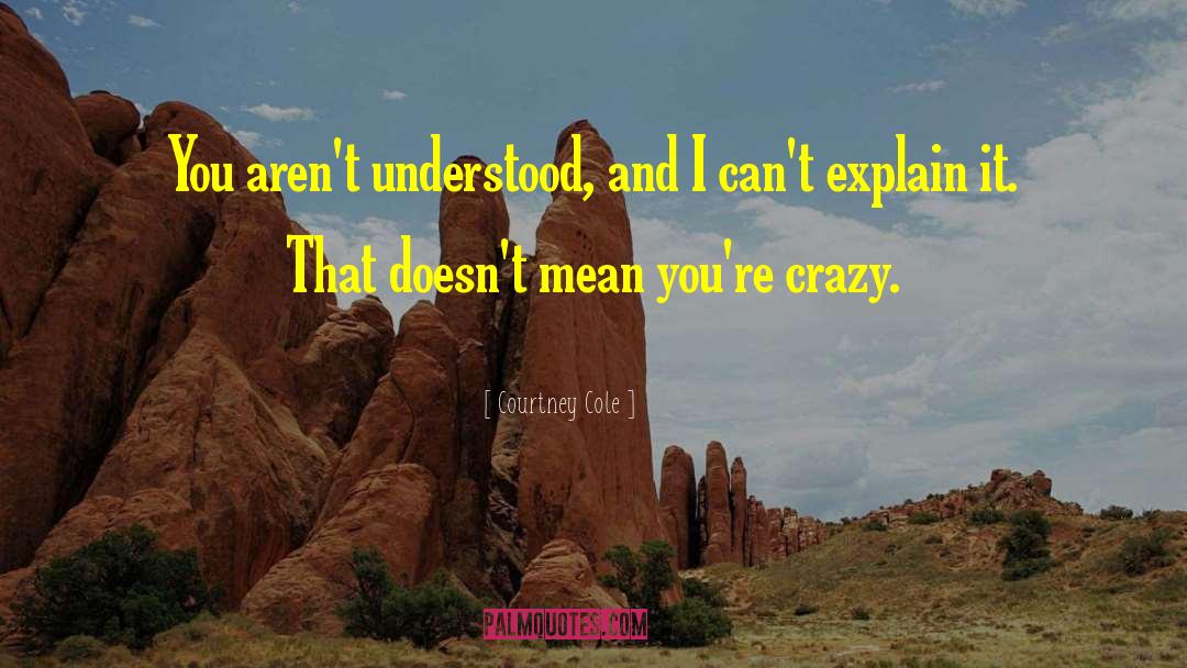 Courtney Cole Quotes: You aren't understood, and I