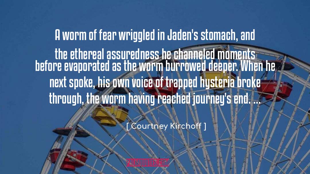 Courtney Kirchoff Quotes: A worm of fear wriggled