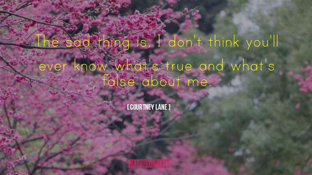Courtney Lane Quotes: The sad thing is, I
