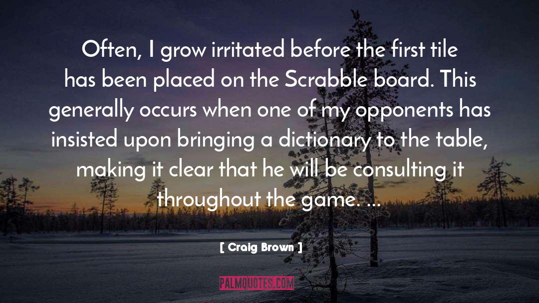 Craig Brown Quotes: Often, I grow irritated before