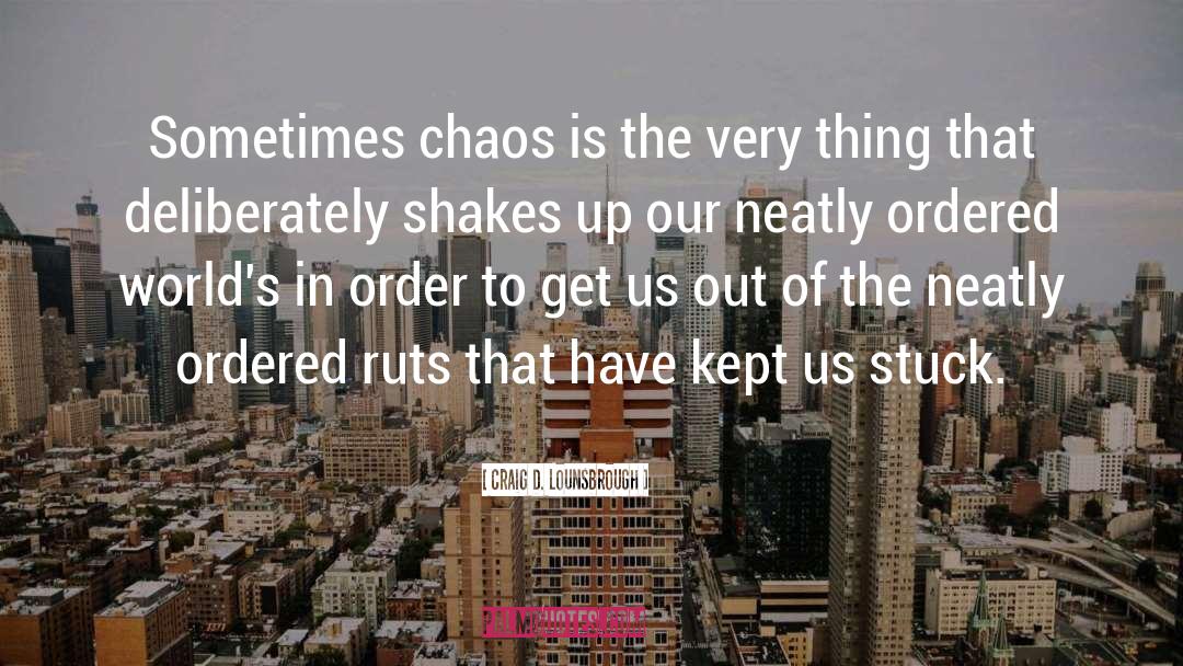 Craig D. Lounsbrough Quotes: Sometimes chaos is the very