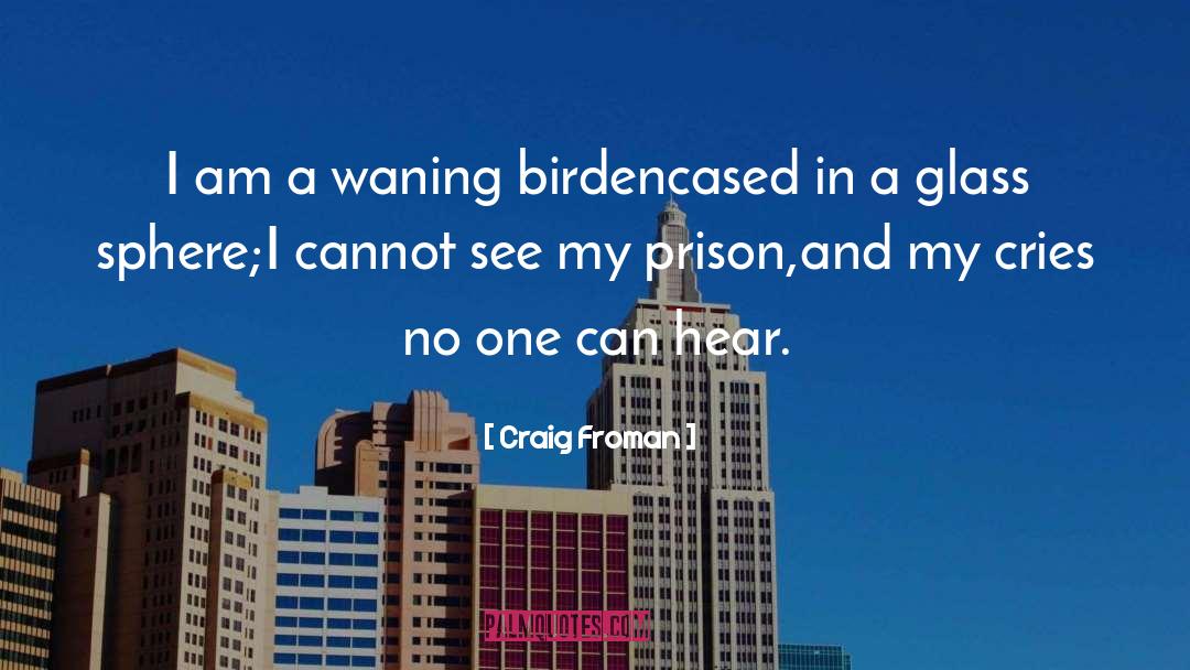 Craig Froman Quotes: I am a waning bird<br>encased