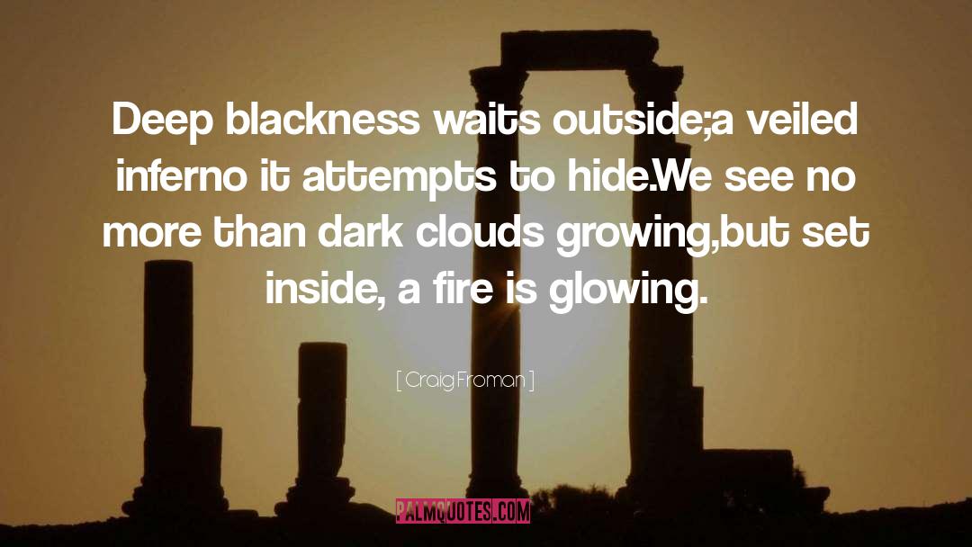 Craig Froman Quotes: Deep blackness waits outside;<br>a veiled