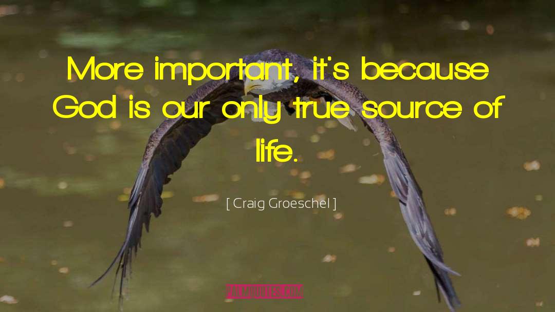 Craig Groeschel Quotes: More important, it's because God