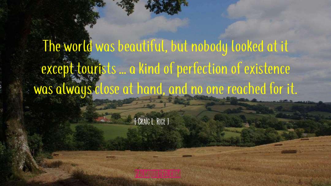 Craig L. Rice Quotes: The world was beautiful, but