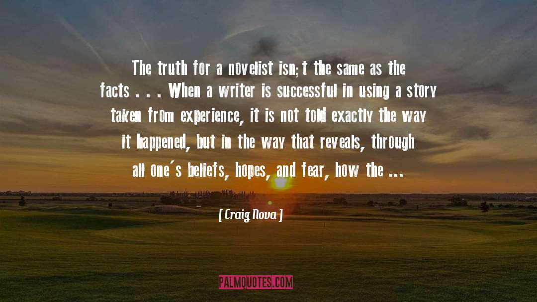 Craig Nova Quotes: The truth for a novelist