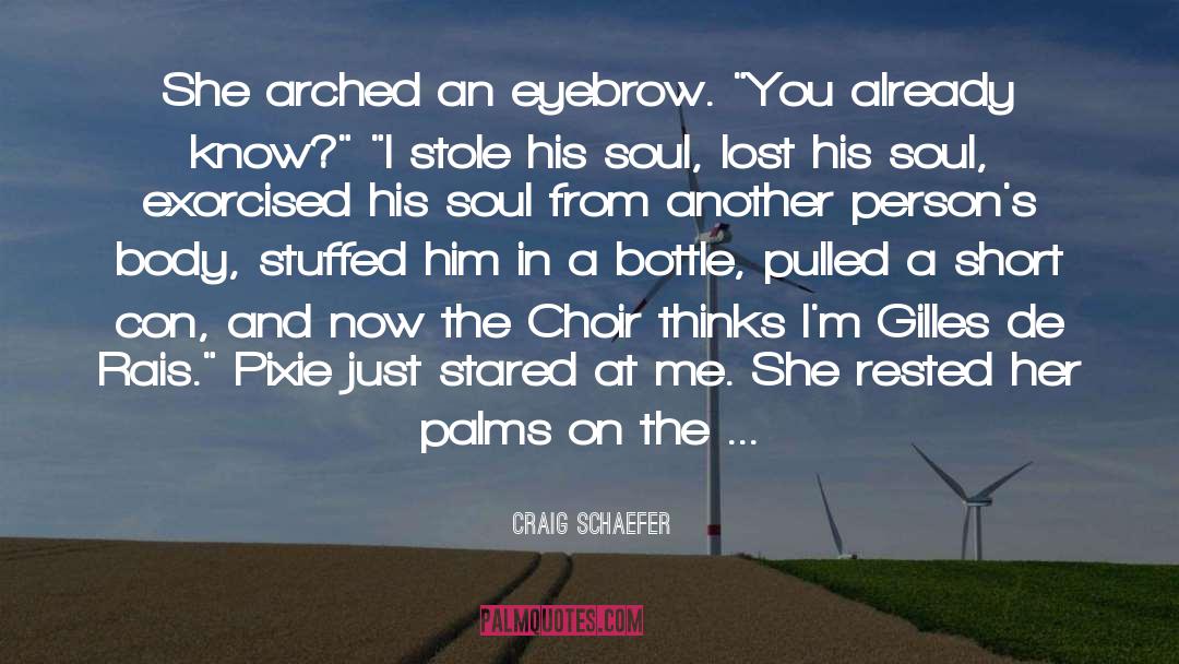 Craig Schaefer Quotes: She arched an eyebrow. 