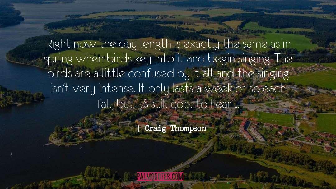 Craig Thompson Quotes: Right now the day length