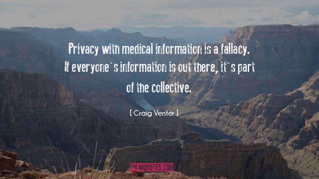 Craig Venter Quotes: Privacy with medical information is