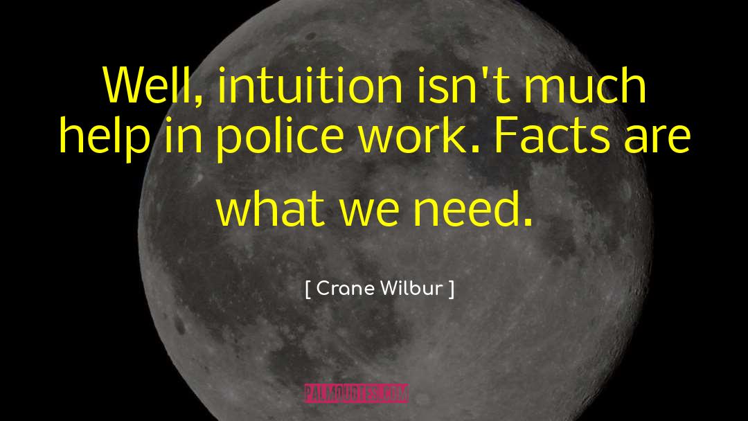 Crane Wilbur Quotes: Well, intuition isn't much help