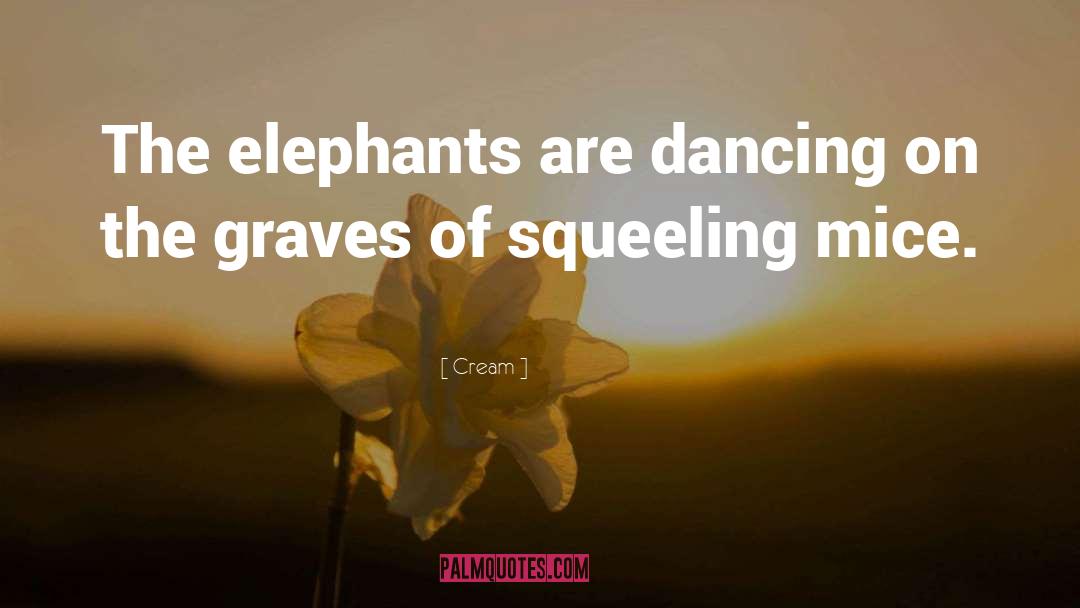 Cream Quotes: The elephants are dancing on