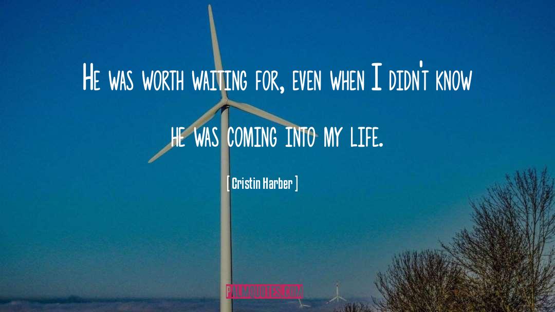 Cristin Harber Quotes: He was worth waiting for,