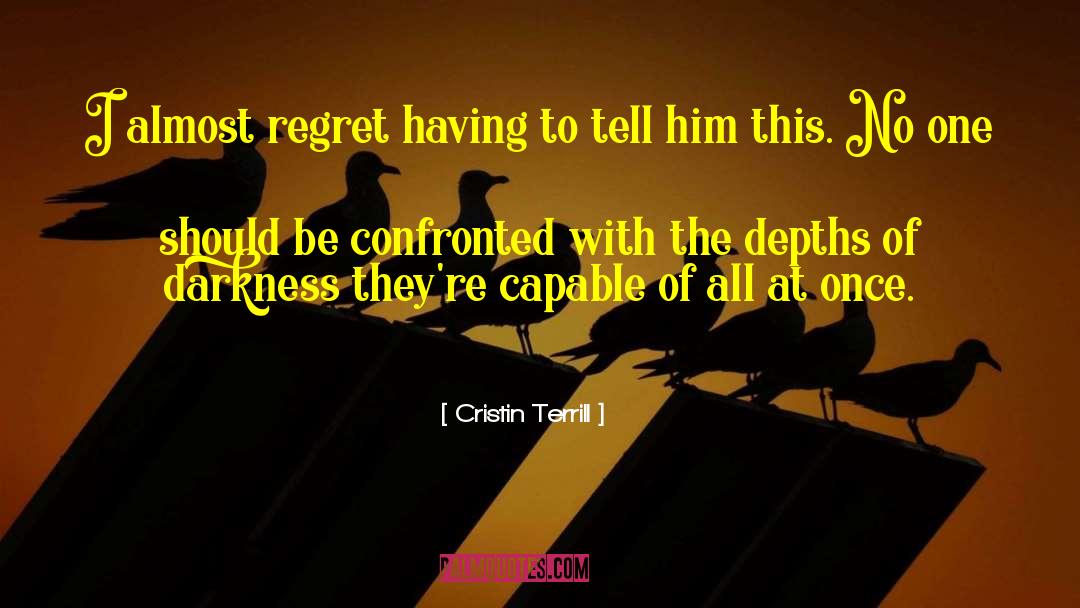 Cristin Terrill Quotes: I almost regret having to