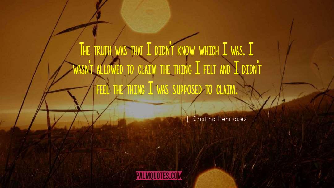 Cristina Henriquez Quotes: The truth was that I