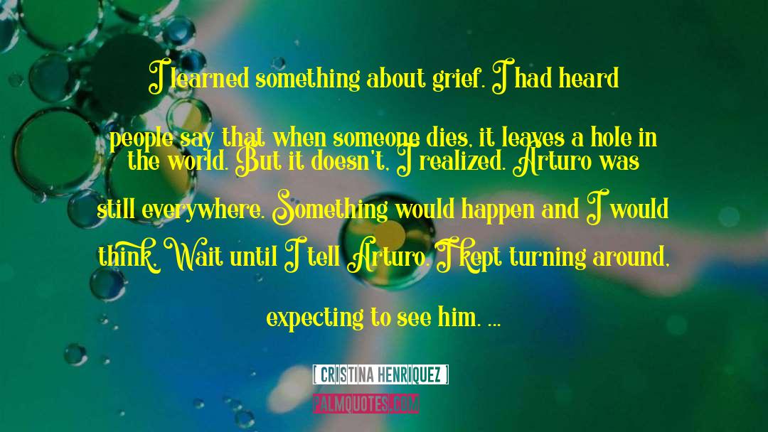 Cristina Henriquez Quotes: I learned something about grief.