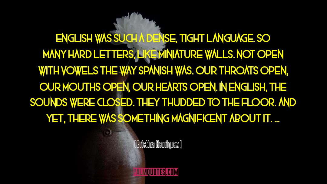 Cristina Henriquez Quotes: English was such a dense,