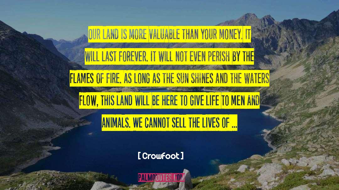 Crowfoot Quotes: Our land is more valuable