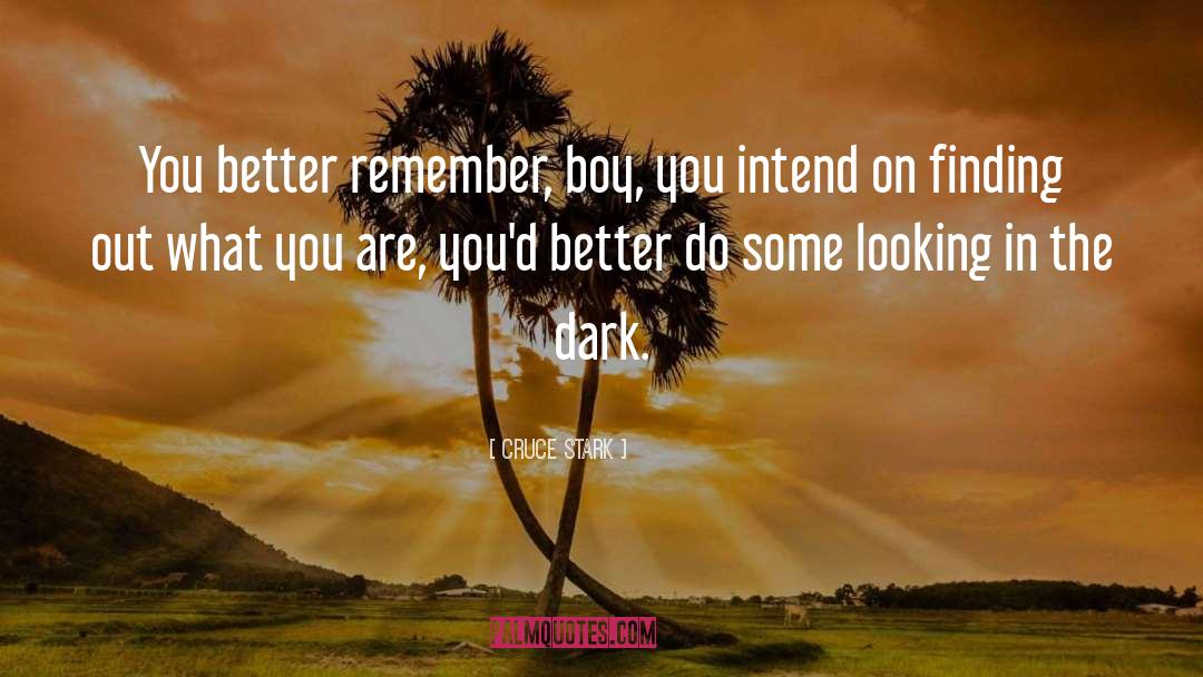 Cruce Stark Quotes: You better remember, boy, you