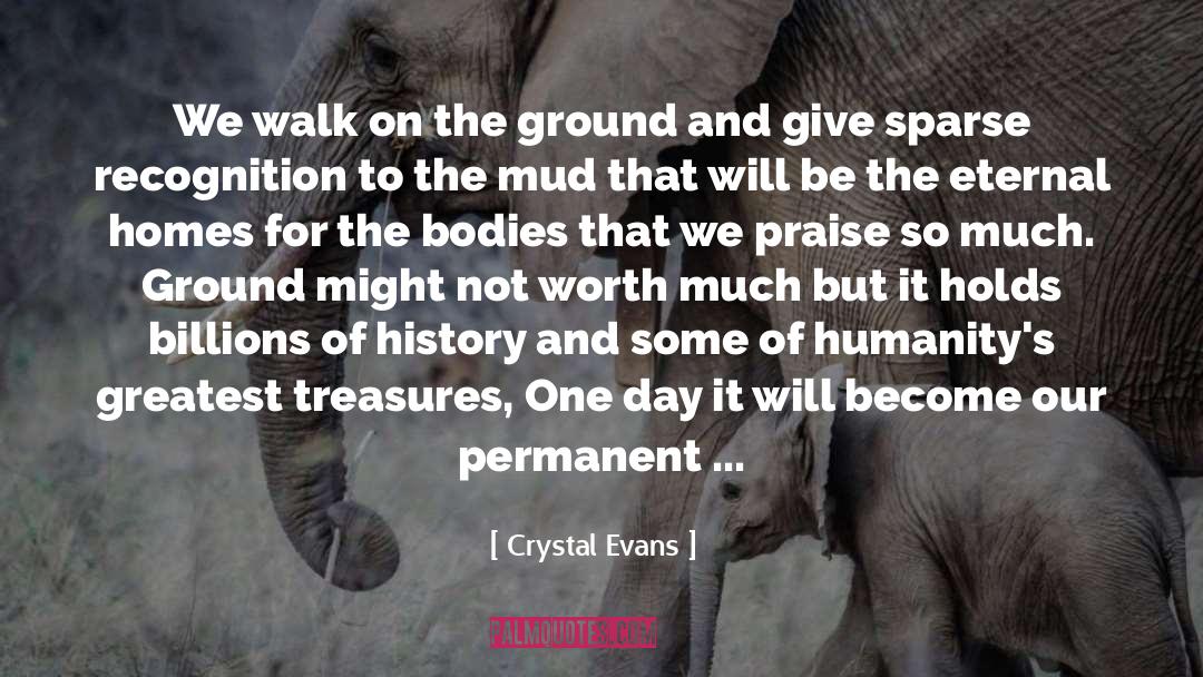 Crystal Evans Quotes: We walk on the ground