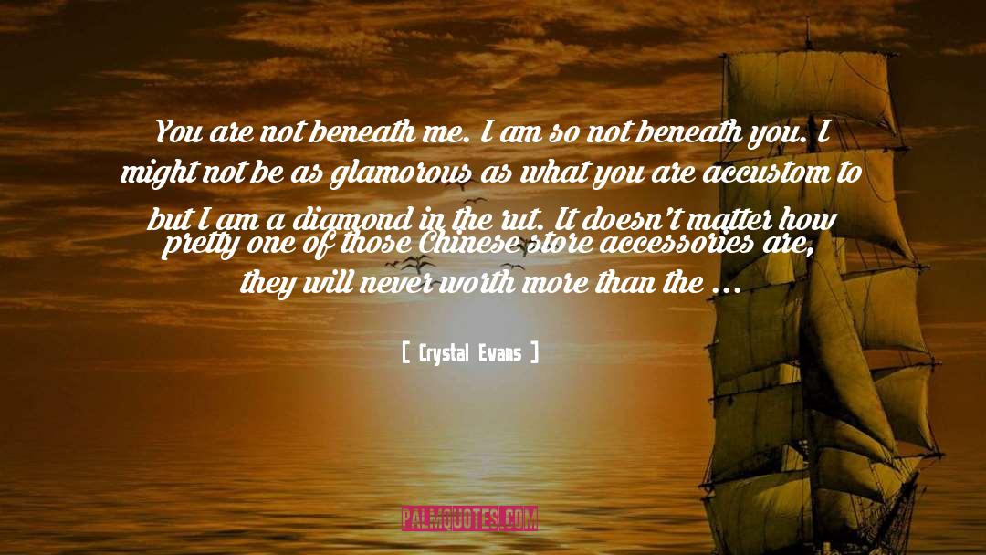 Crystal Evans Quotes: You are not beneath me.