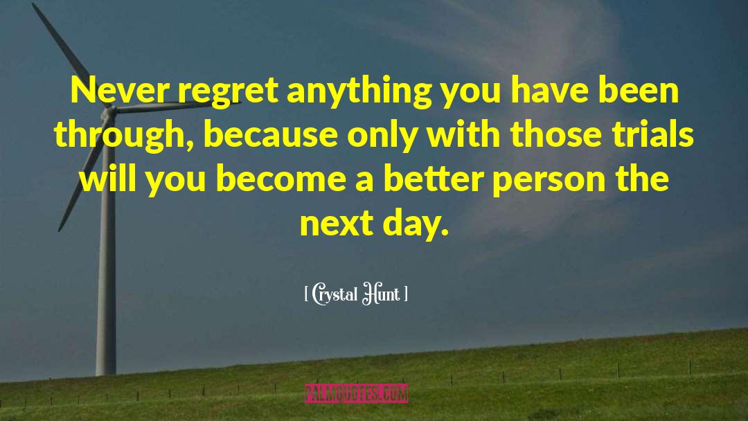 Crystal Hunt Quotes: Never regret anything you have