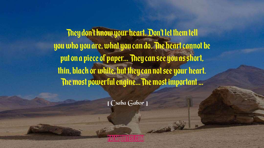 Csaba Gabor Quotes: They don't know your heart.