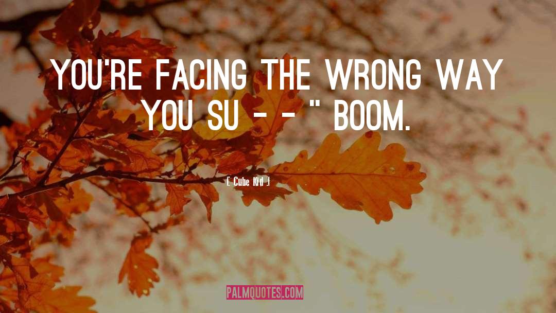 Cube Kid Quotes: YOU'RE FACING THE WRONG WAY