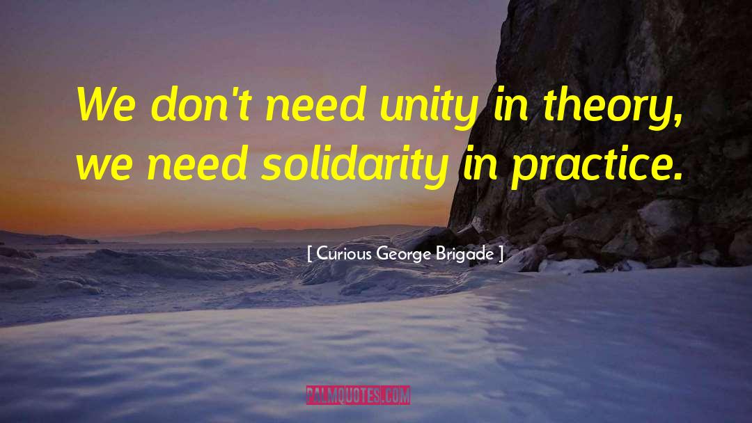 Curious George Brigade Quotes: We don't need unity in