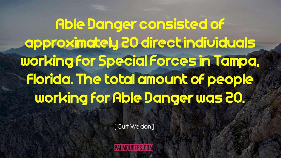 Curt Weldon Quotes: Able Danger consisted of approximately