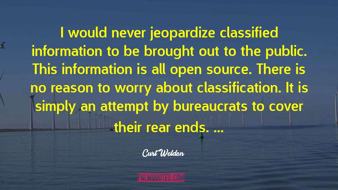 Curt Weldon Quotes: I would never jeopardize classified