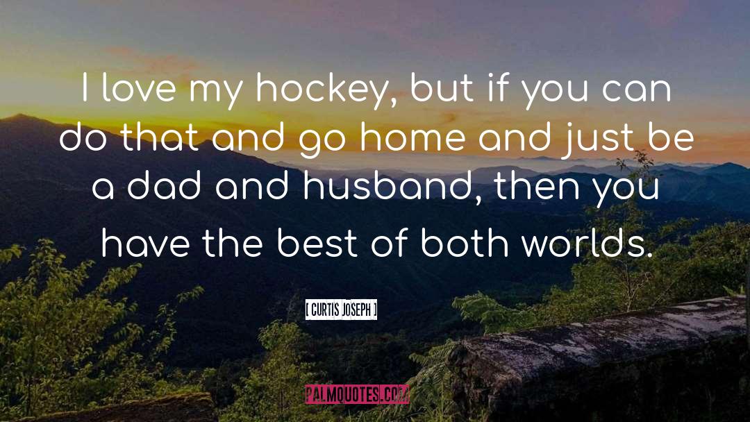 Curtis Joseph Quotes: I love my hockey, but