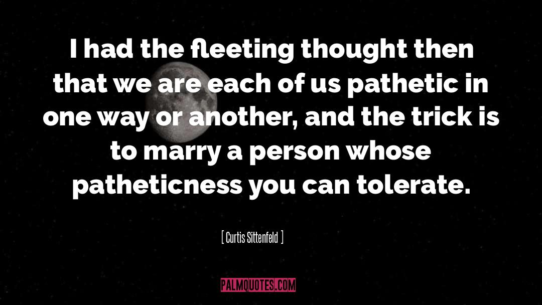Curtis Sittenfeld Quotes: I had the fleeting thought