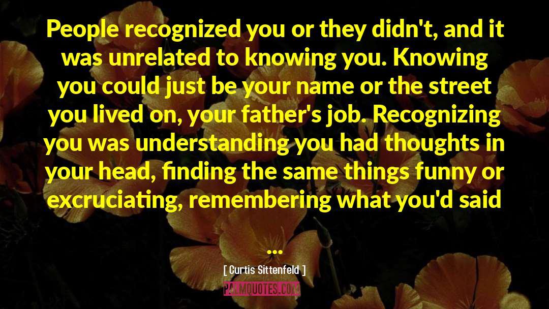 Curtis Sittenfeld Quotes: People recognized you or they