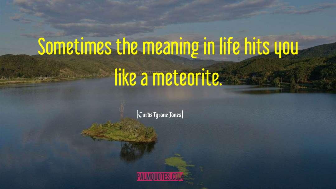 Curtis Tyrone Jones Quotes: Sometimes the meaning in life