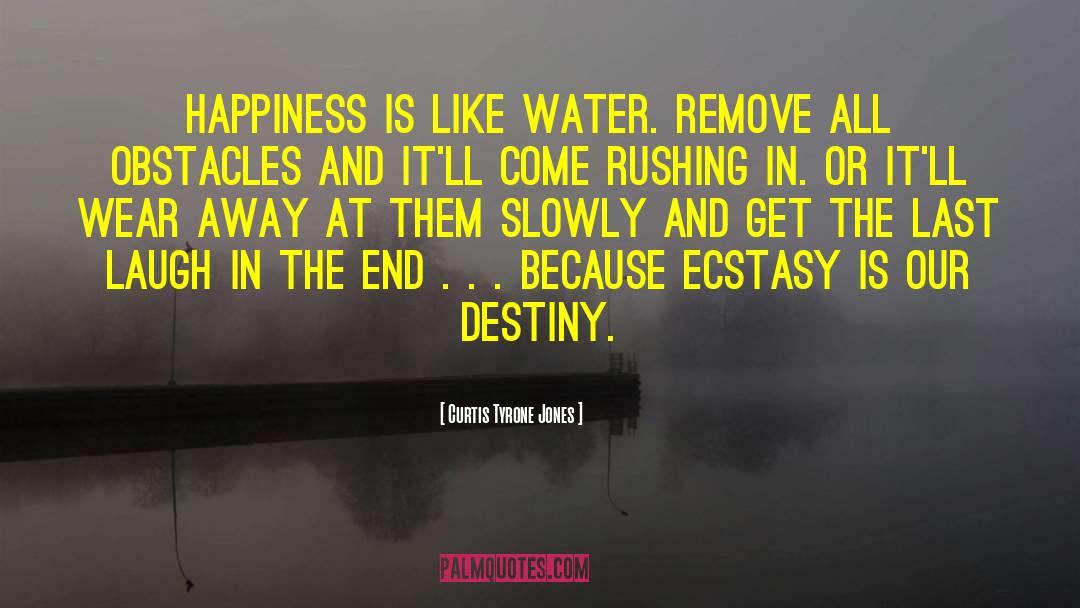 Curtis Tyrone Jones Quotes: Happiness is like water. Remove