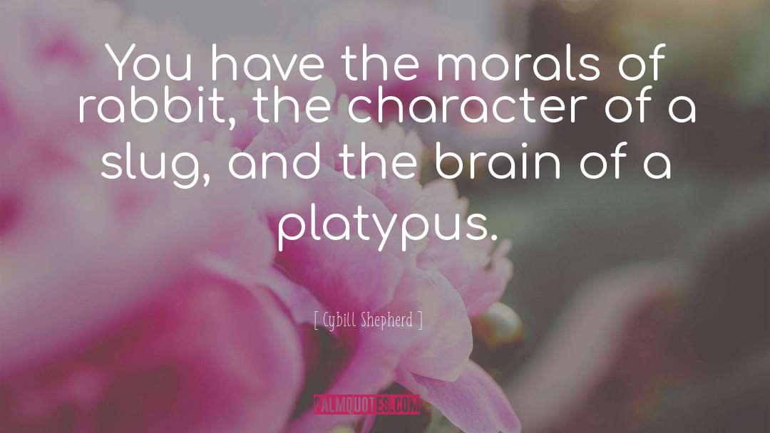 Cybill Shepherd Quotes: You have the morals of