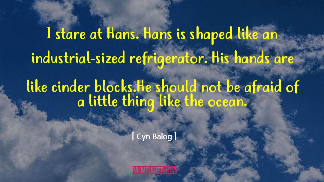 Cyn Balog Quotes: I stare at Hans. <br>Hans