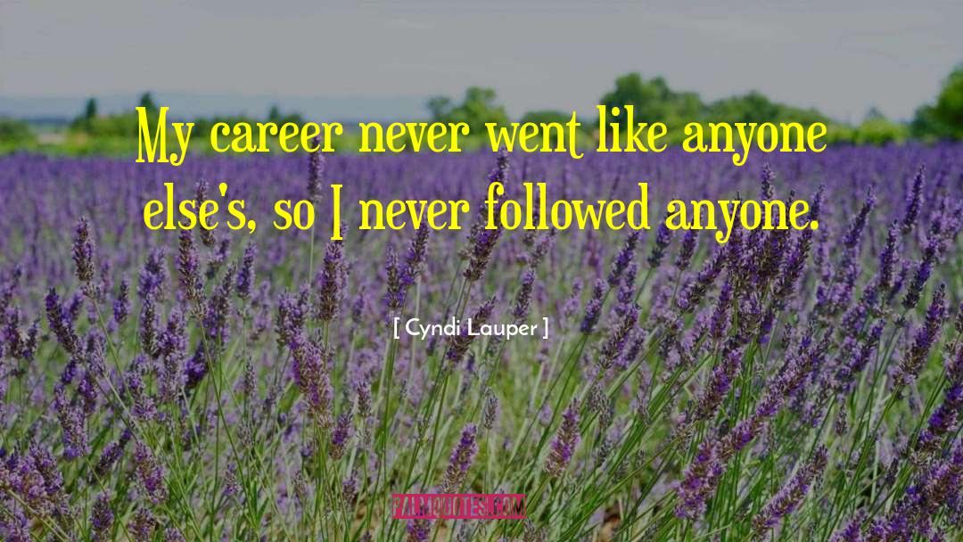 Cyndi Lauper Quotes: My career never went like