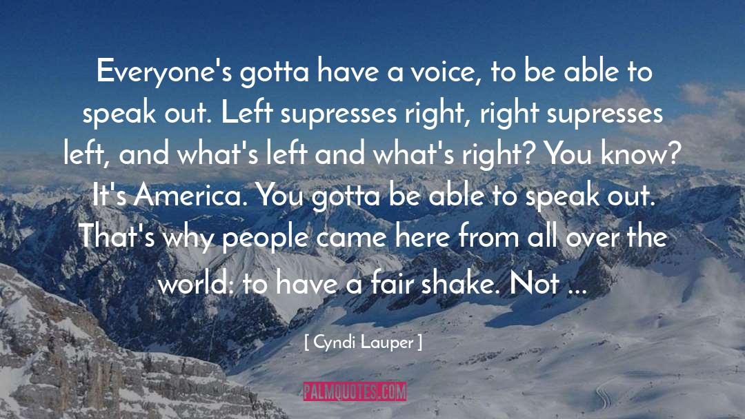 Cyndi Lauper Quotes: Everyone's gotta have a voice,