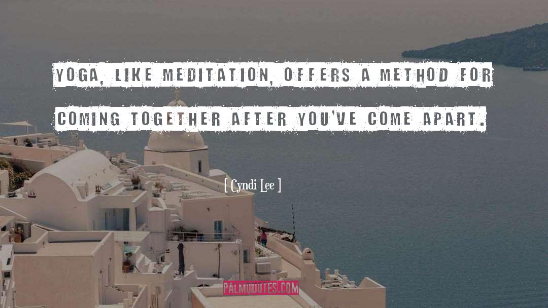 Cyndi Lee Quotes: Yoga, like meditation, offers a