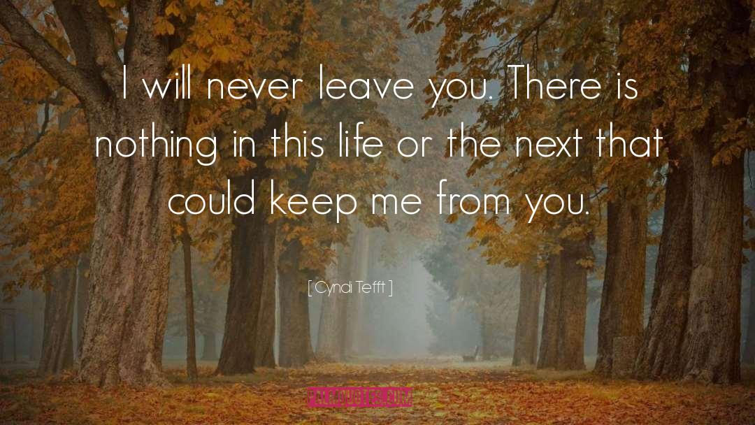 Cyndi Tefft Quotes: I will never leave you.