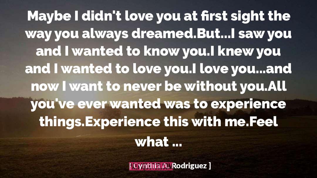 Cynthia A. Rodriguez Quotes: Maybe I didn't love you