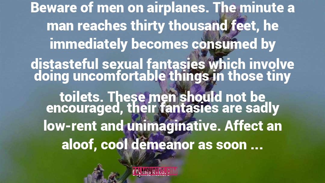 Cynthia Heimel Quotes: Beware of men on airplanes.