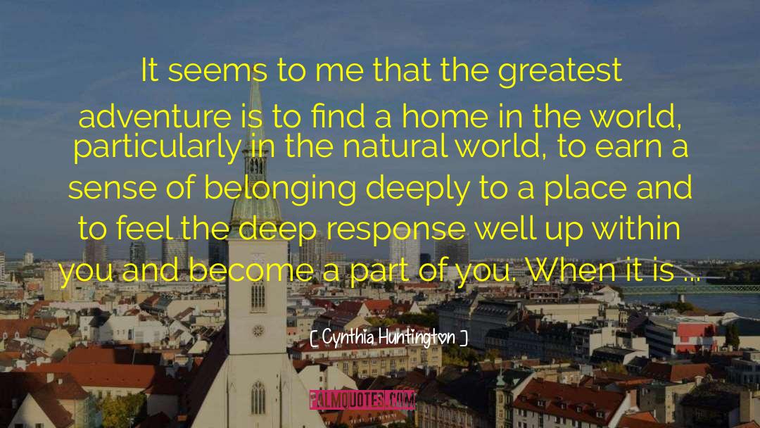 Cynthia Huntington Quotes: It seems to me that