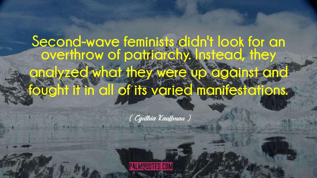 Cynthia Kauffman Quotes: Second-wave feminists didn't look for