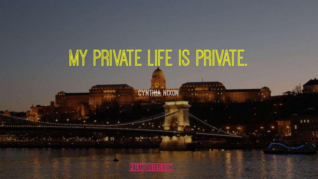 Cynthia Nixon Quotes: My private life is private.