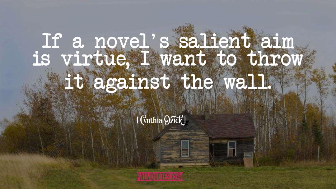 Cynthia Ozick Quotes: If a novel's salient aim