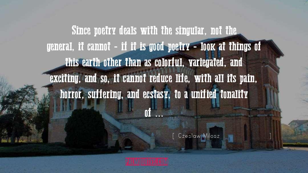 Czeslaw Milosz Quotes: Since poetry deals with the